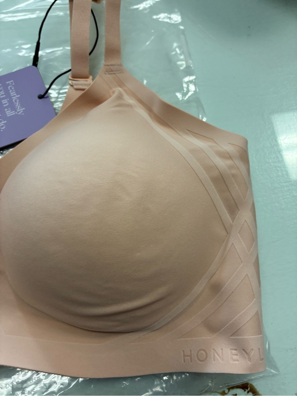 Honeylove Silhouette Wireless Bra Woman's Sz L  38 B/C Blush Shaping Comfort - Picture 6 of 15